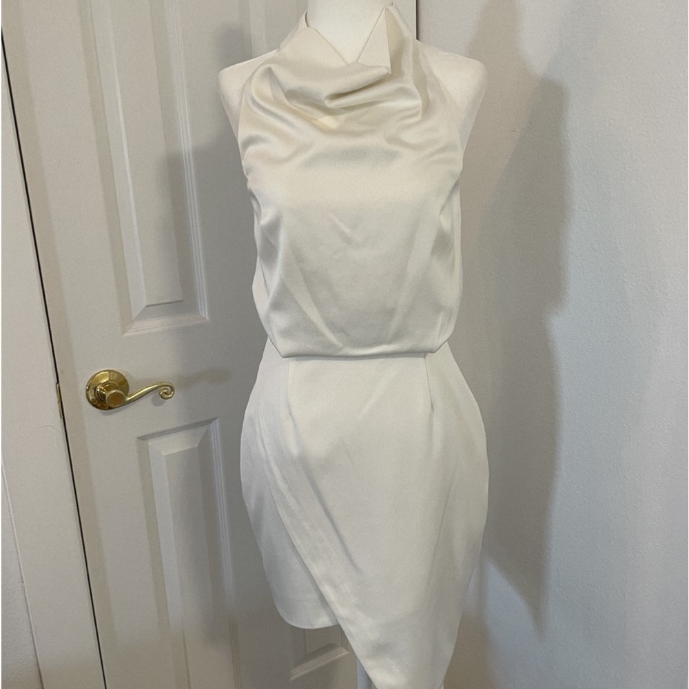 Elliatt White Elegant Halter Dress Bridal Bride Reception Size Small